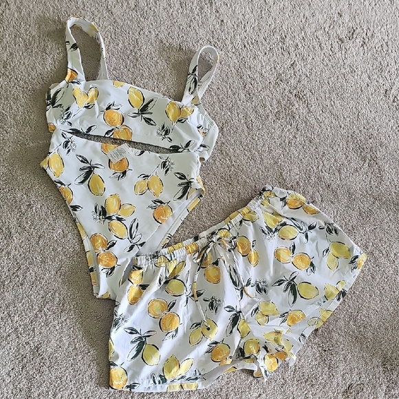 Lemon Print Women's Swim Set - Picture 1 of 6